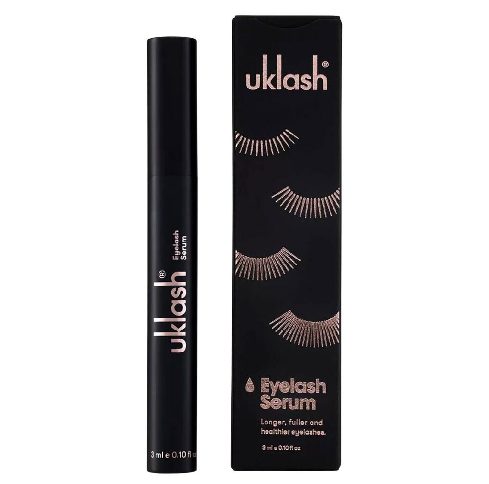 Uklash eyelash serum and its packaging.