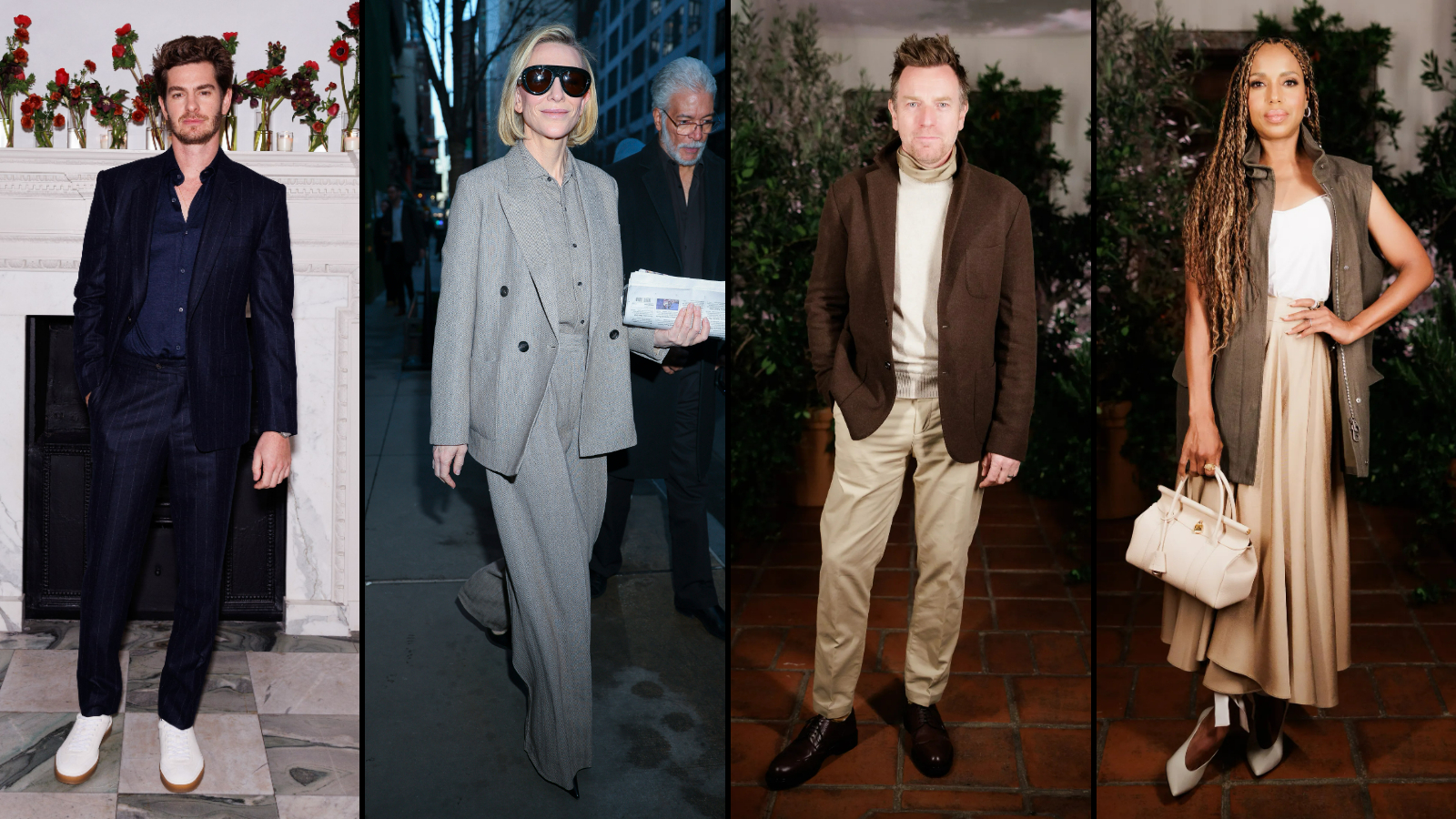 Andrew Garfield, Cate Blanchett, Ewan McGregor, and Kerry Washington wearing Loro Piana.